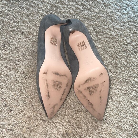 J.Crew Collection Suede Heel w/Silver Glitter Toe Sz Worn Once - Picture 5 of 5